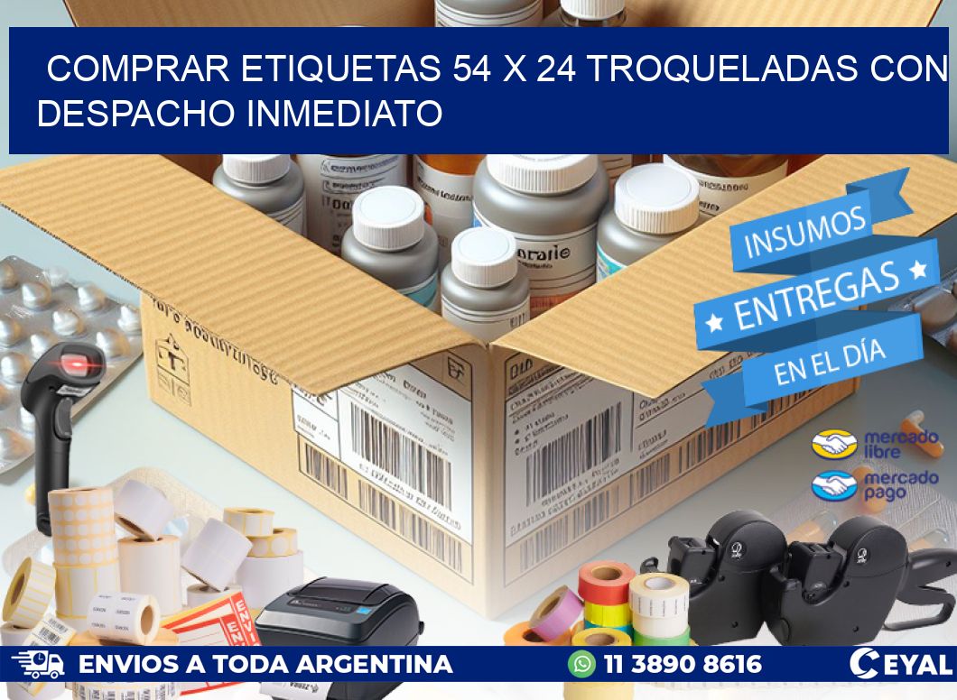 Comprar etiquetas 54 x 24 troqueladas con despacho inmediato