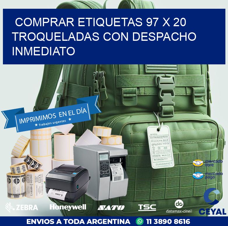 Comprar etiquetas 97 x 20 troqueladas con despacho inmediato