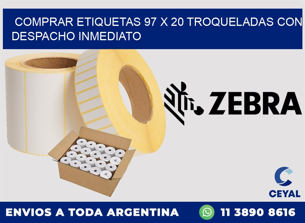 Comprar etiquetas 97 x 20 troqueladas con despacho inmediato