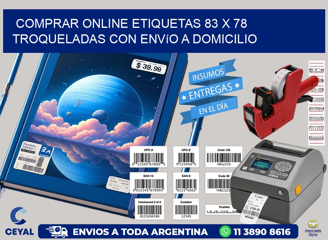 Comprar online etiquetas 83 x 78 troqueladas con envío a domicilio