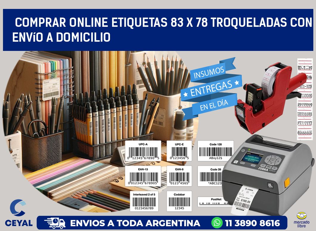Comprar online etiquetas 83 x 78 troqueladas con envío a domicilio