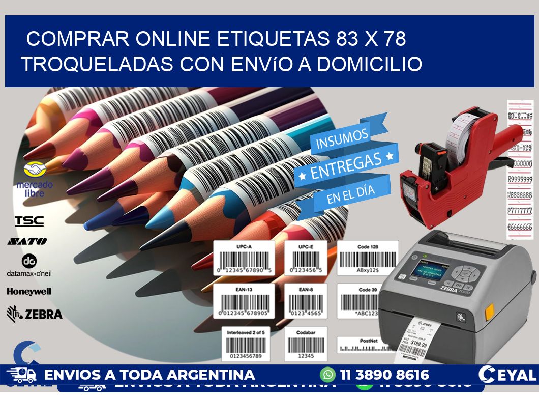 Comprar online etiquetas 83 x 78 troqueladas con envío a domicilio