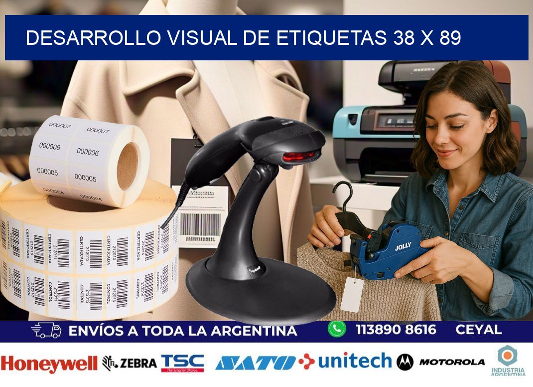 Desarrollo visual de etiquetas 38 x 89
