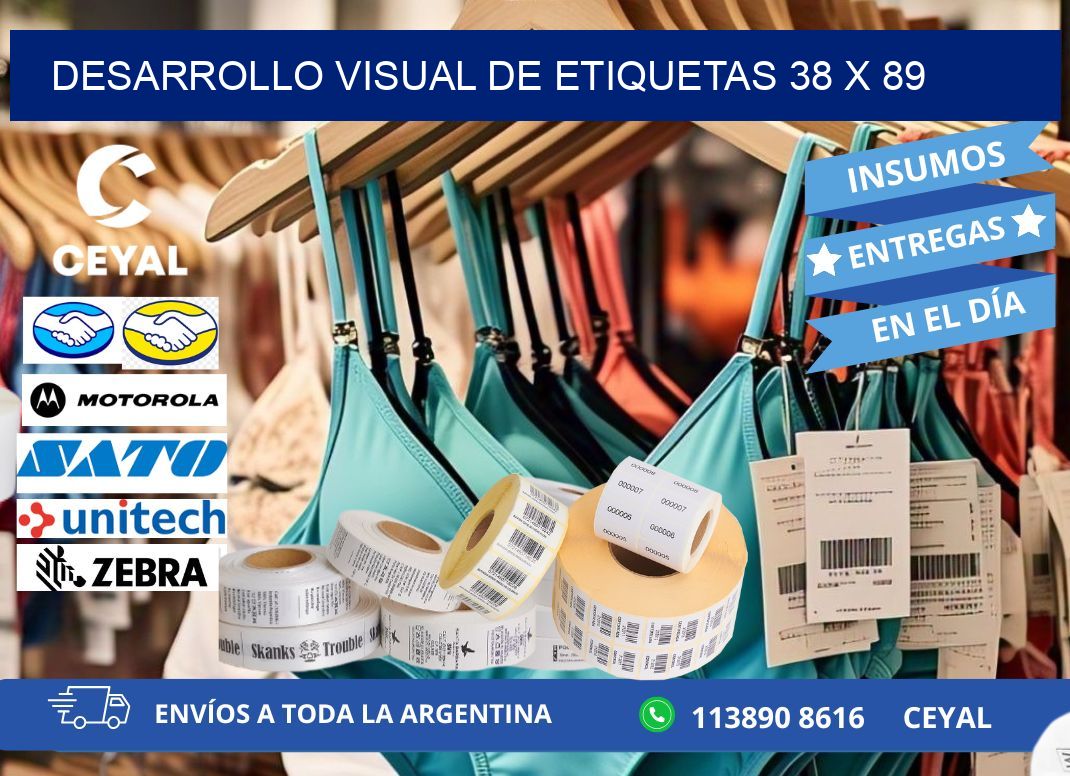 Desarrollo visual de etiquetas 38 x 89