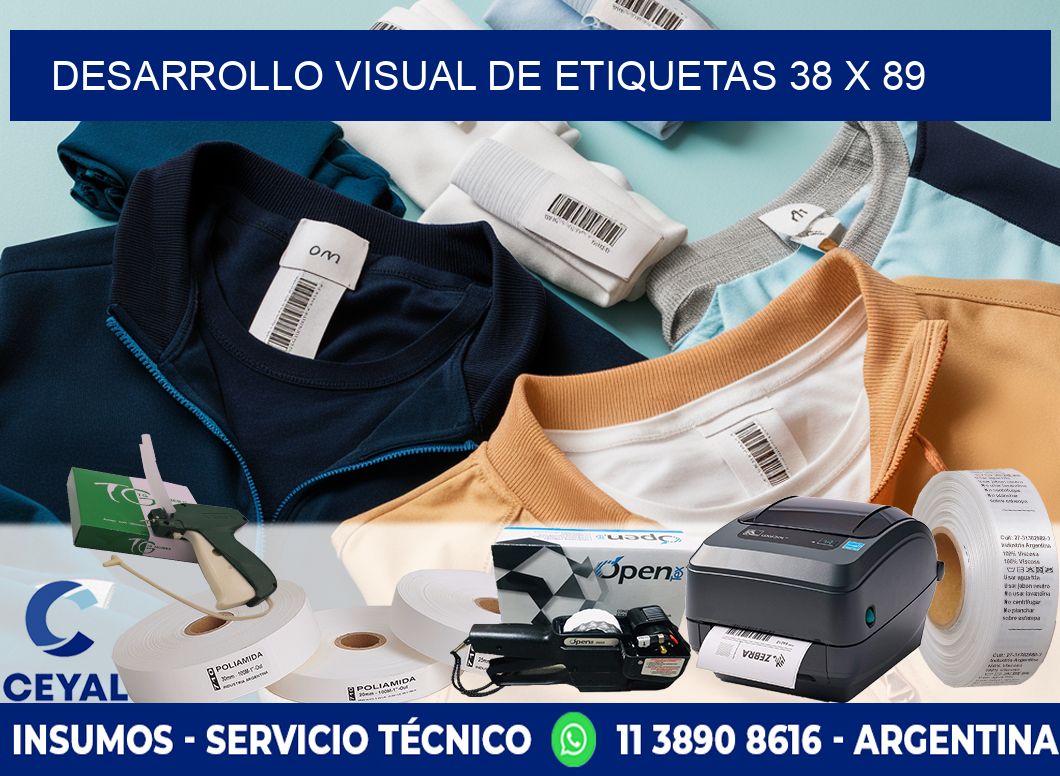 Desarrollo visual de etiquetas 38 x 89