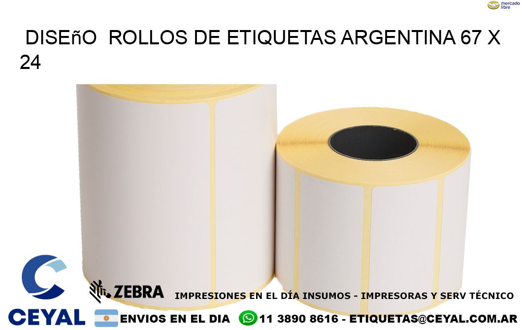 Diseño  ROLLOS DE ETIQUETAS ARGENTINA 67 x 24