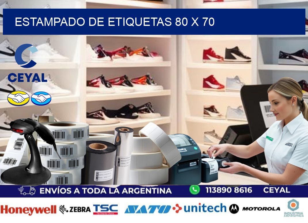 Estampado de etiquetas 80 x 70