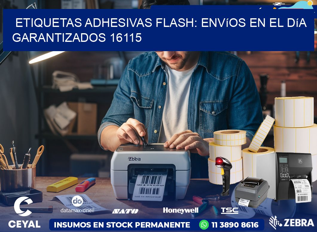 Etiquetas adhesivas Flash: Envíos en el Día Garantizados 16115