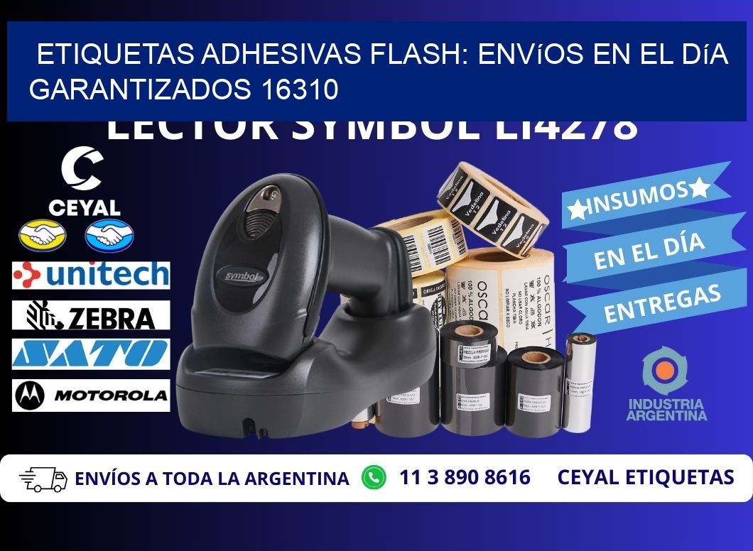 Etiquetas adhesivas Flash: Envíos en el Día Garantizados 16310