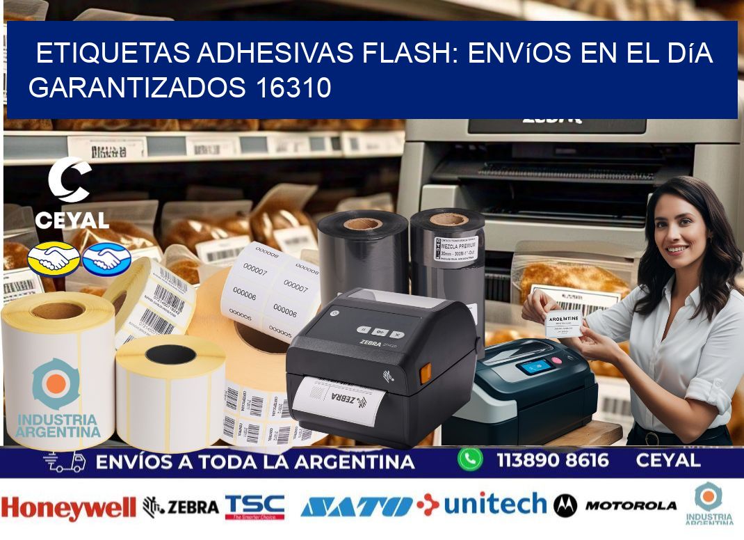 Etiquetas adhesivas Flash: Envíos en el Día Garantizados 16310