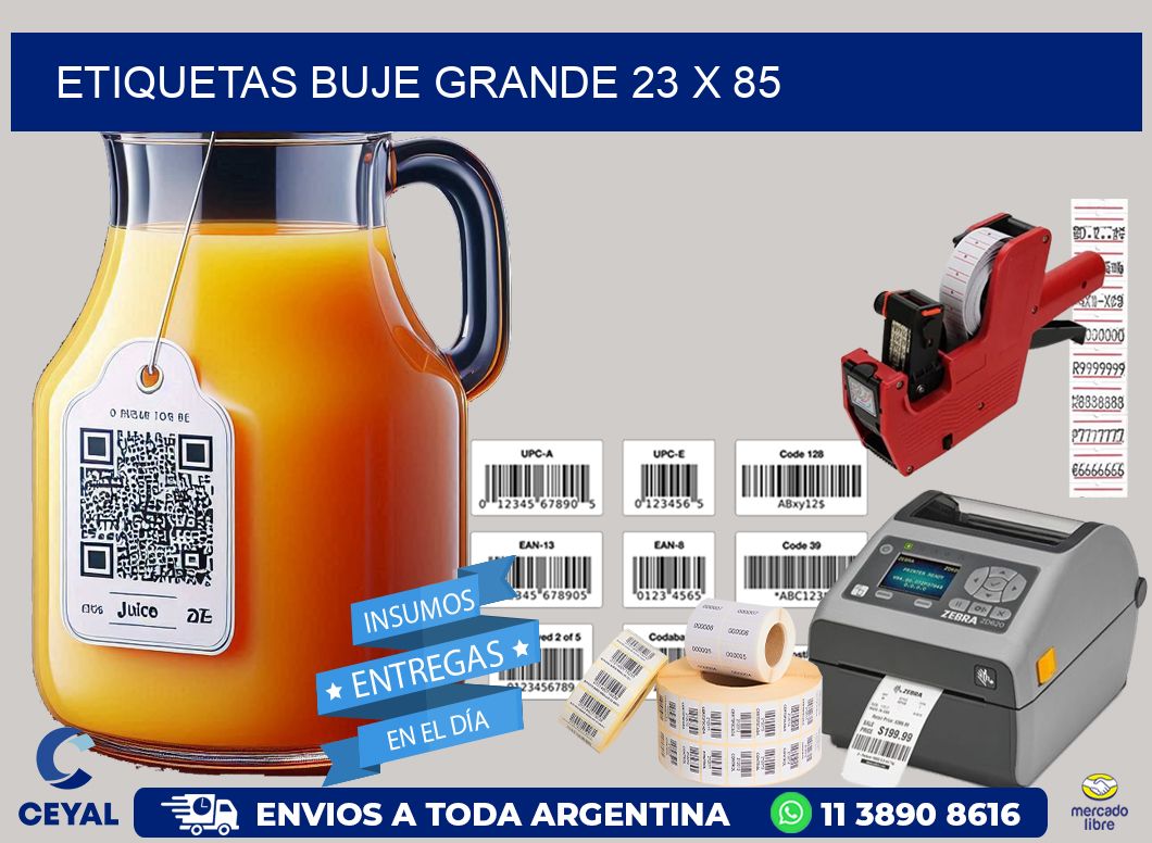 Etiquetas buje grande 23 x 85