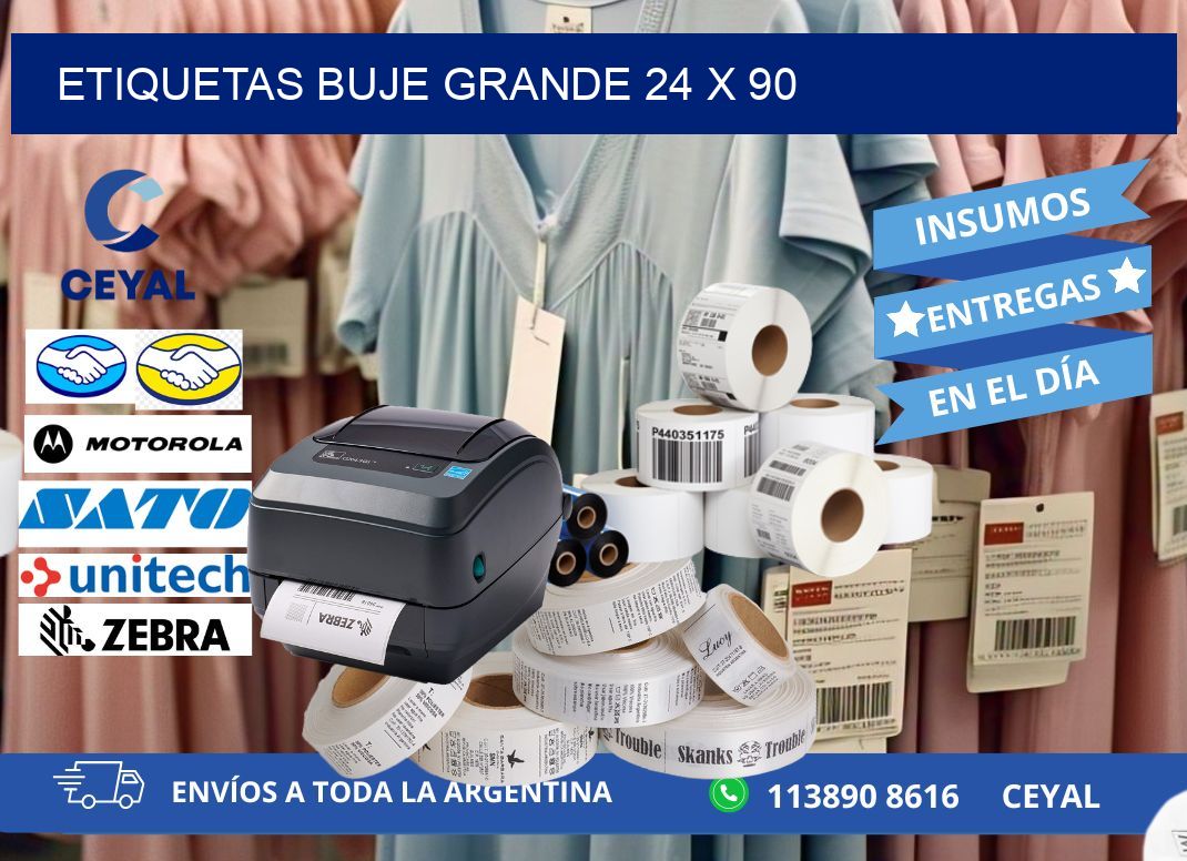Etiquetas buje grande 24 x 90