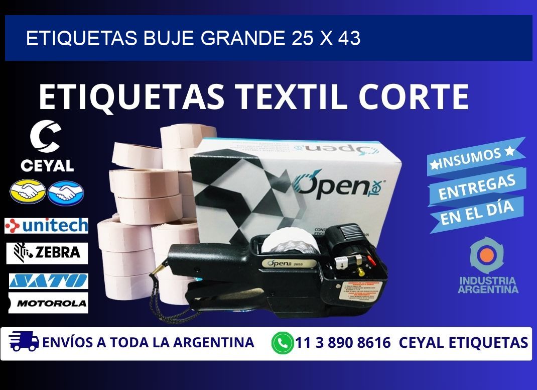 Etiquetas buje grande 25 x 43