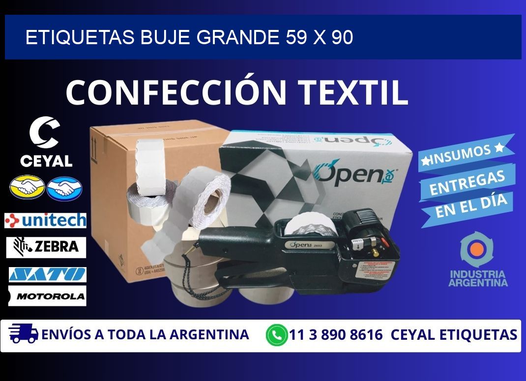 Etiquetas buje grande 59 x 90