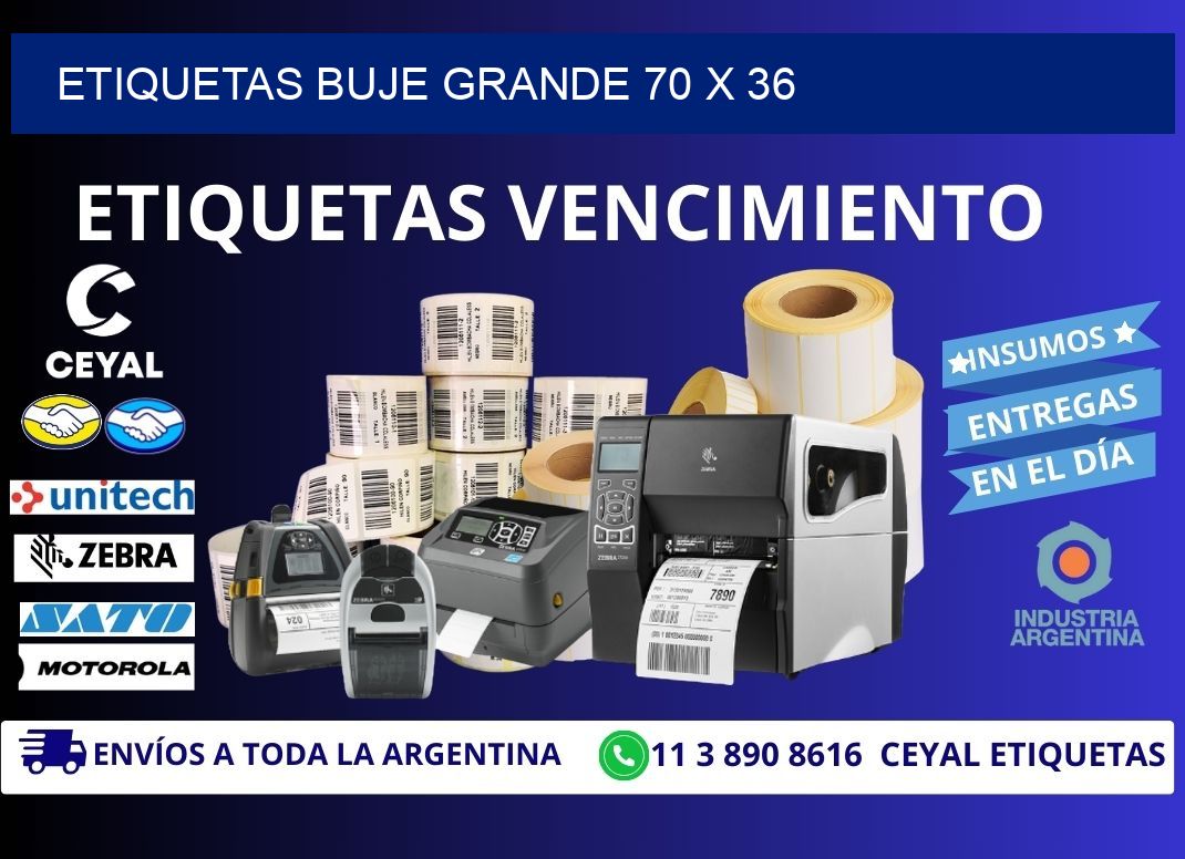 Etiquetas buje grande 70 x 36