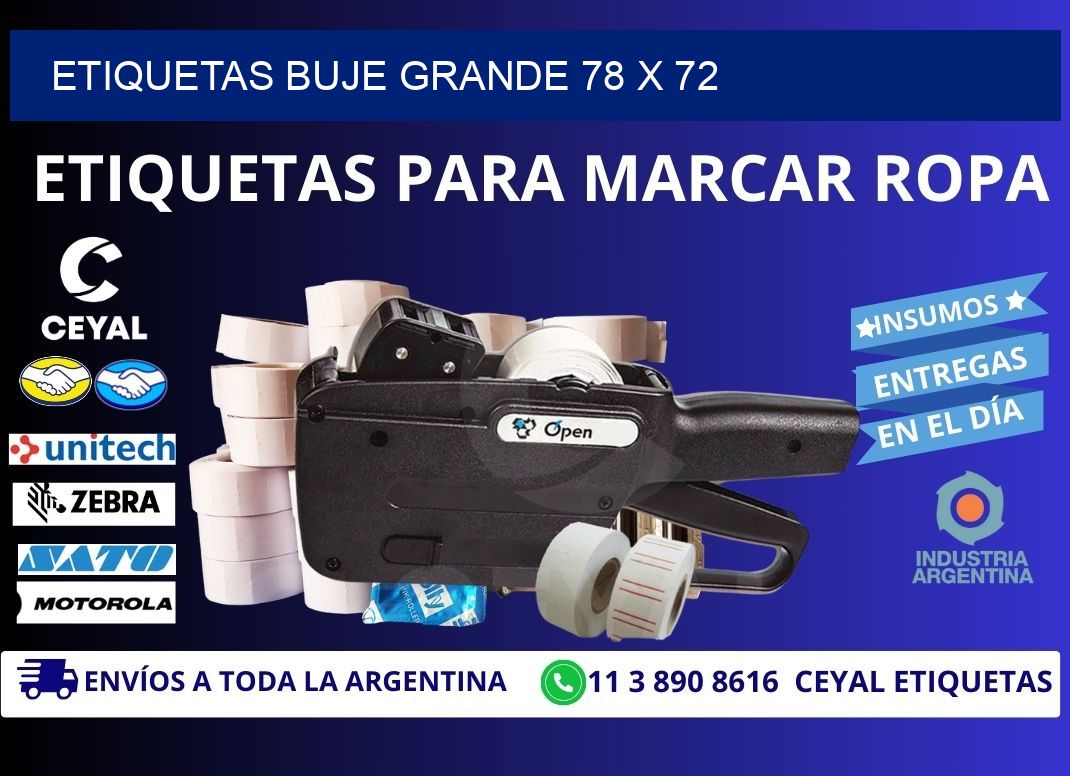 Etiquetas buje grande 78 x 72