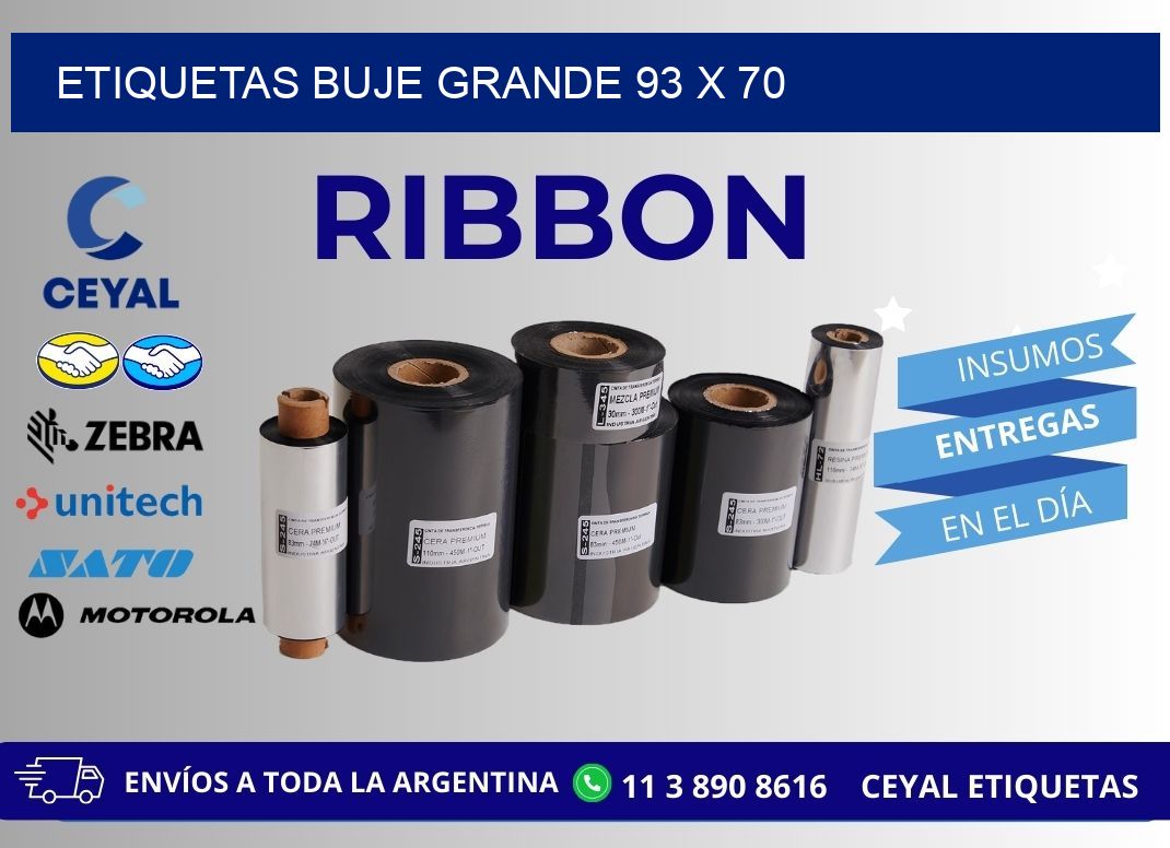 Etiquetas buje grande 93 x 70