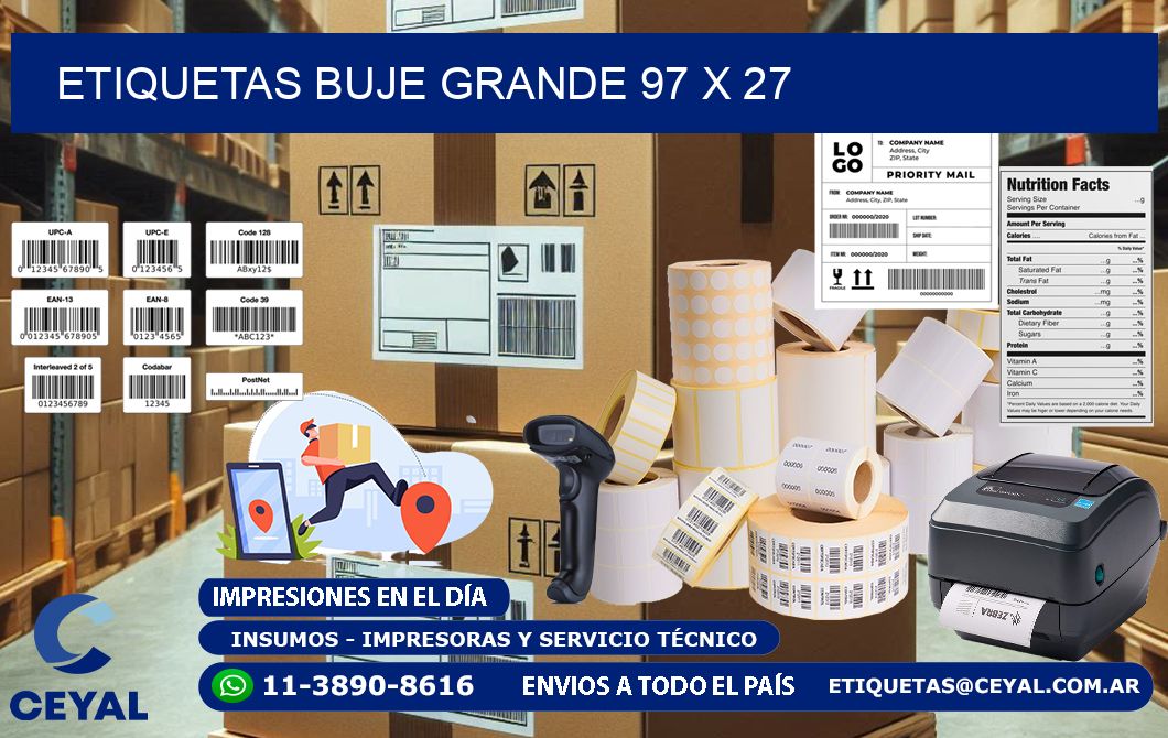 Etiquetas buje grande 97 x 27