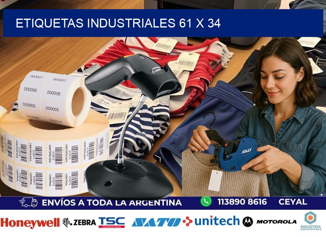 Etiquetas industriales 61 x 34