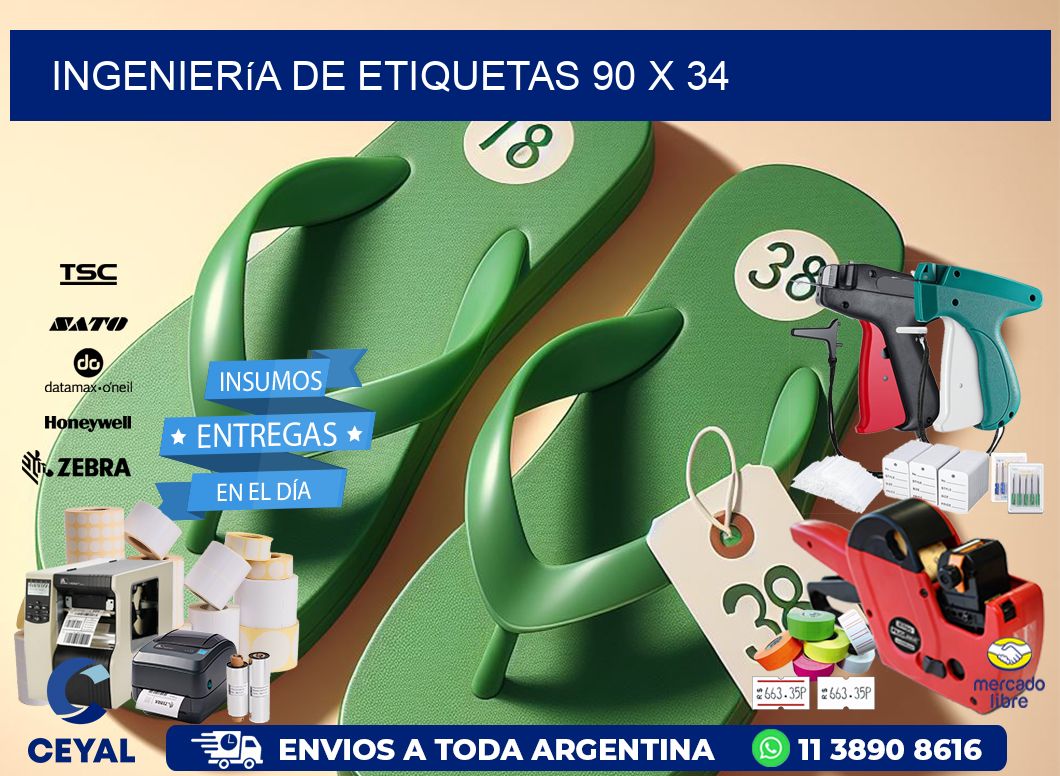 Ingeniería de etiquetas 90 x 34