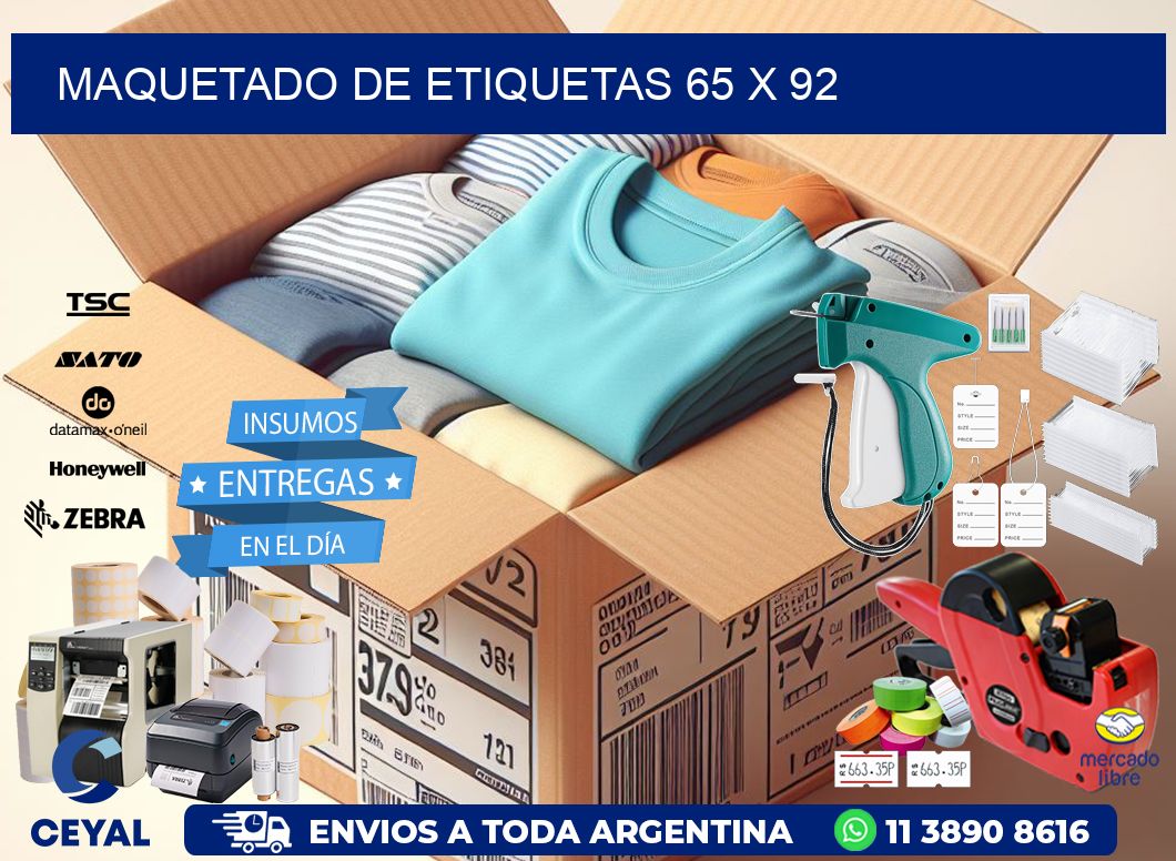 Maquetado de etiquetas 65 x 92
