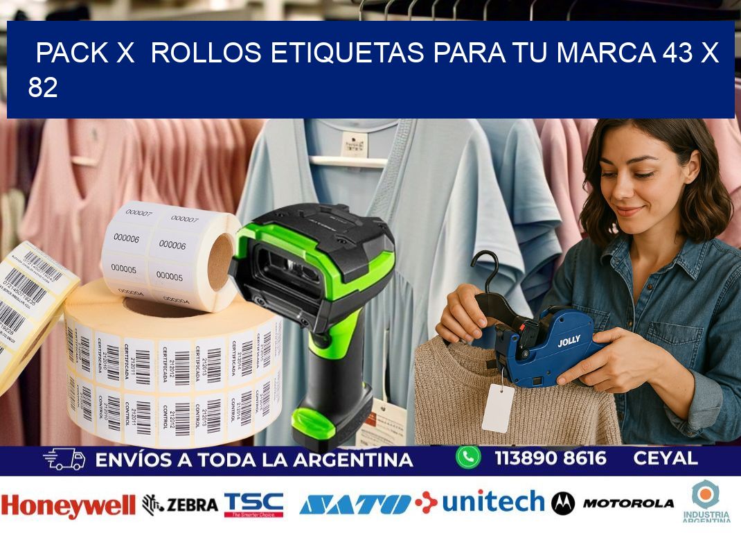 Pack X  Rollos Etiquetas para tu marca 43 x 82