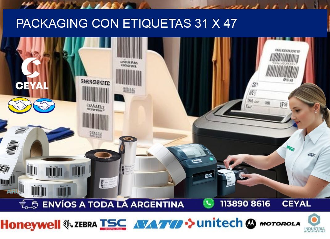 Packaging con etiquetas 31 x 47