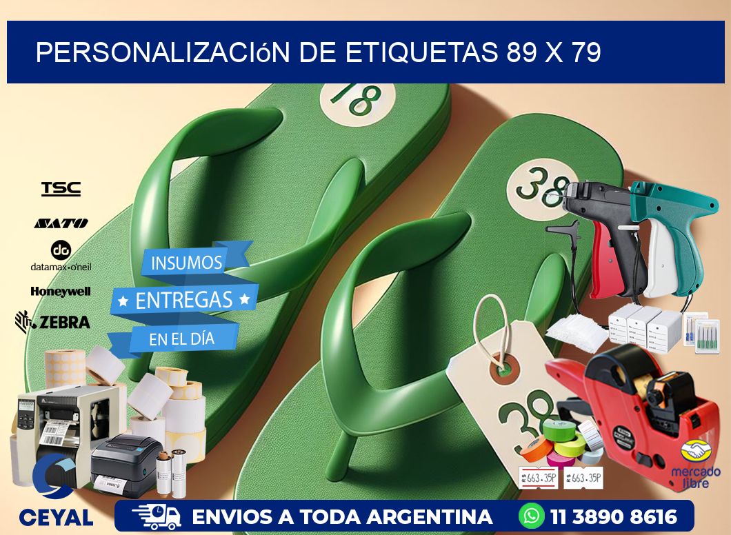 Personalización de etiquetas 89 x 79
