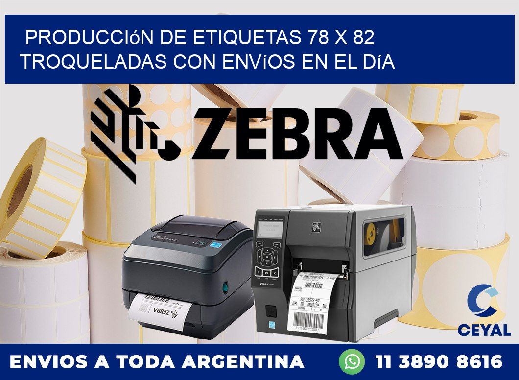 Producción de etiquetas 78 x 82 troqueladas con envíos en el día