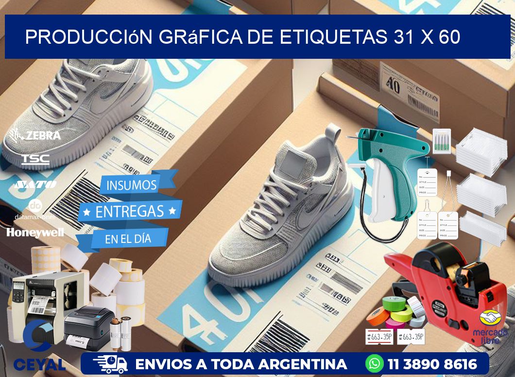 Producción gráfica de etiquetas 31 x 60