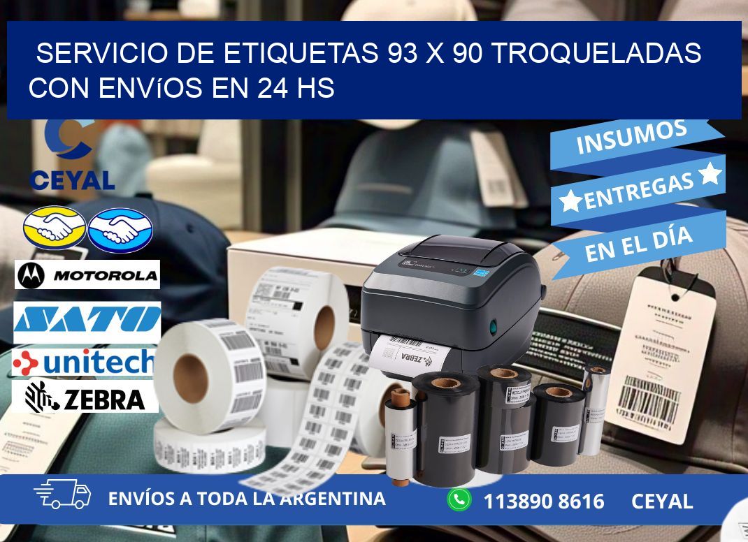 Servicio de etiquetas 93 x 90 troqueladas con envíos en 24 hs