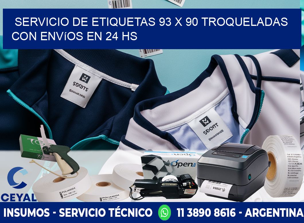 Servicio de etiquetas 93 x 90 troqueladas con envíos en 24 hs