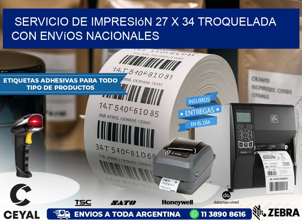 Servicio de impresión 27 x 34 troquelada con envíos nacionales