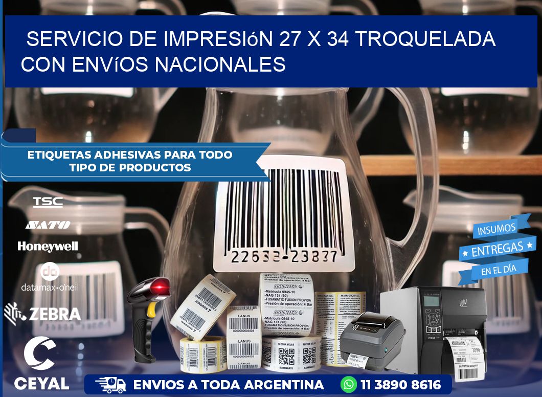 Servicio de impresión 27 x 34 troquelada con envíos nacionales