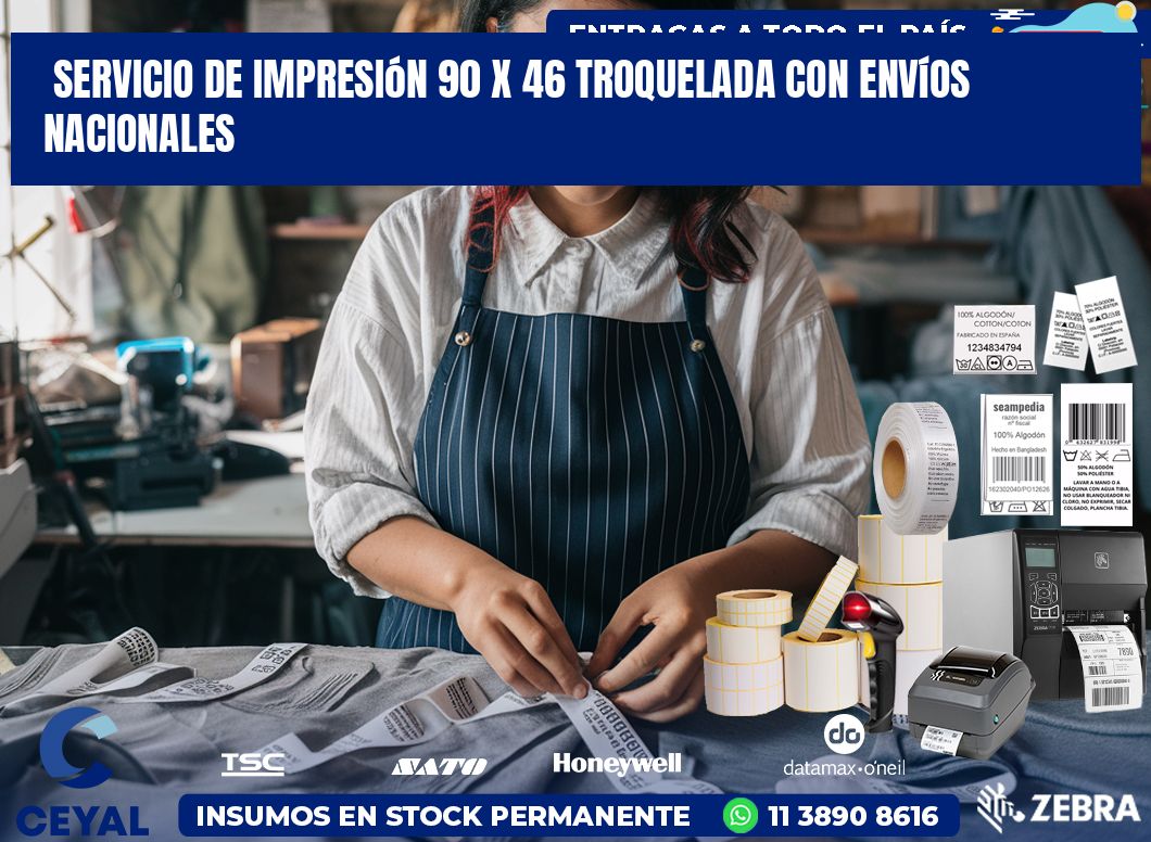 Servicio de impresión 90 x 46 troquelada con envíos nacionales