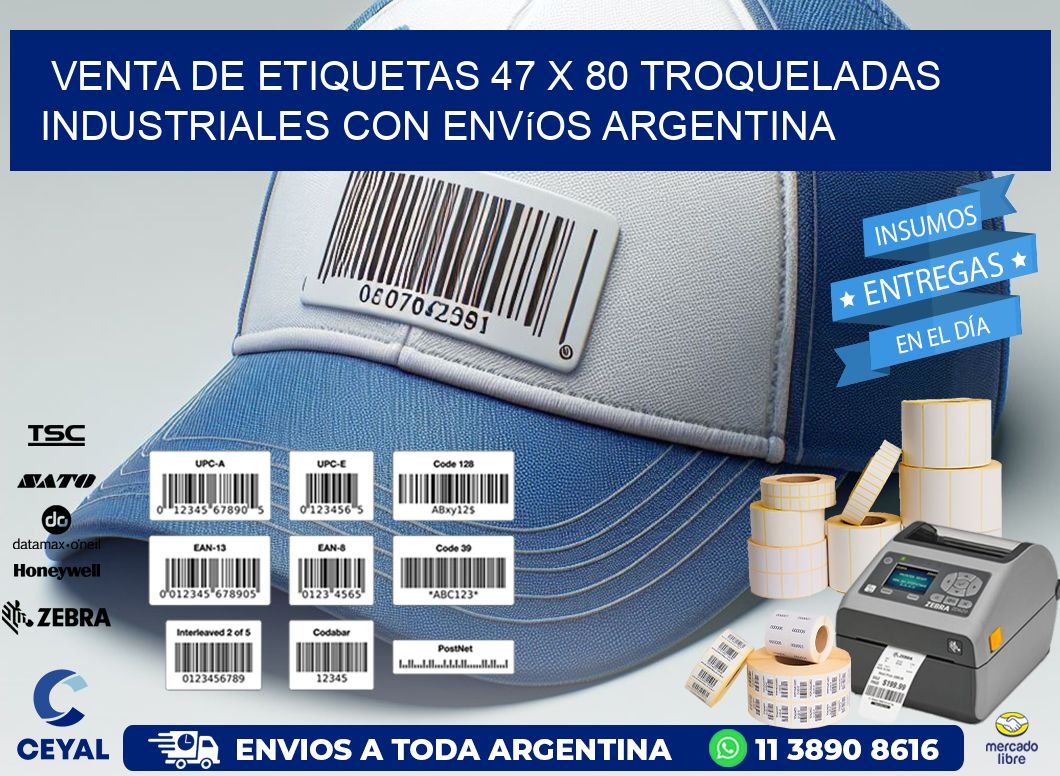 Venta de etiquetas 47 x 80 troqueladas industriales con envíos Argentina