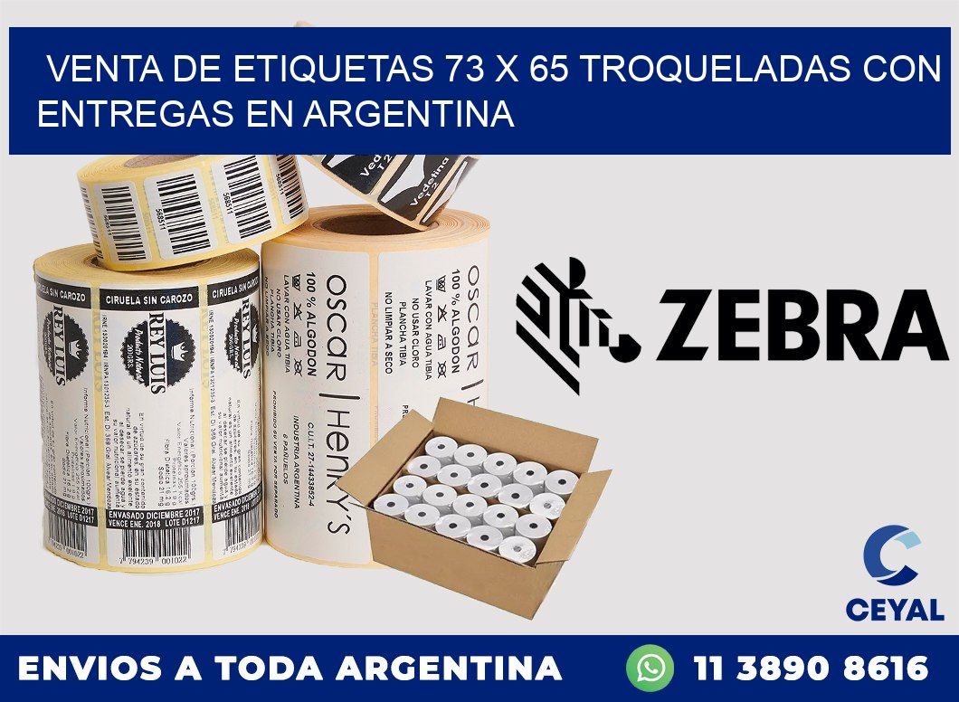 Venta de etiquetas 73 x 65 troqueladas con entregas en Argentina