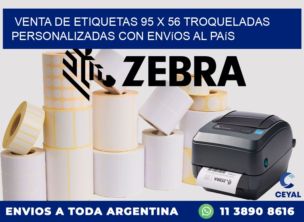 Venta de etiquetas 95 x 56 troqueladas personalizadas con envíos al país