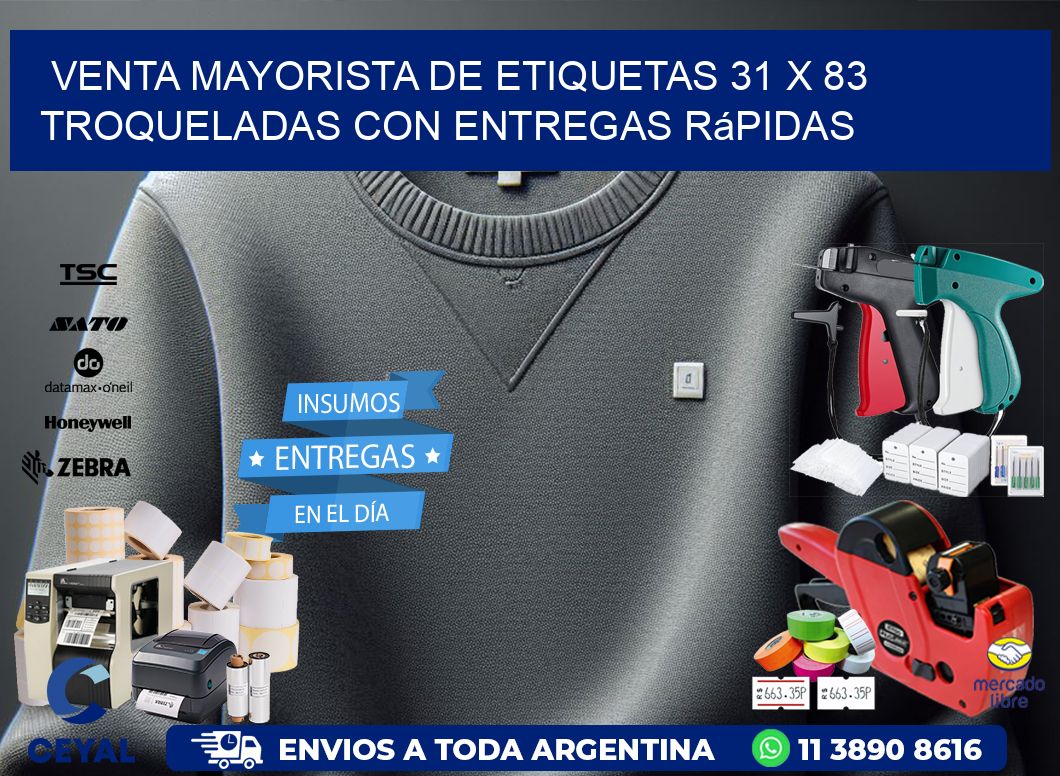 Venta mayorista de etiquetas 31 x 83 troqueladas con entregas rápidas