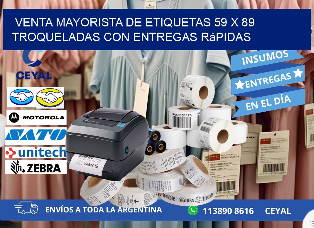 Venta mayorista de etiquetas 59 x 89 troqueladas con entregas rápidas