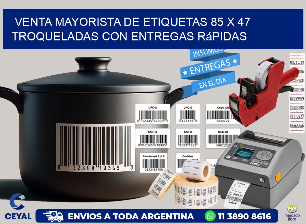 Venta mayorista de etiquetas 85 x 47 troqueladas con entregas rápidas