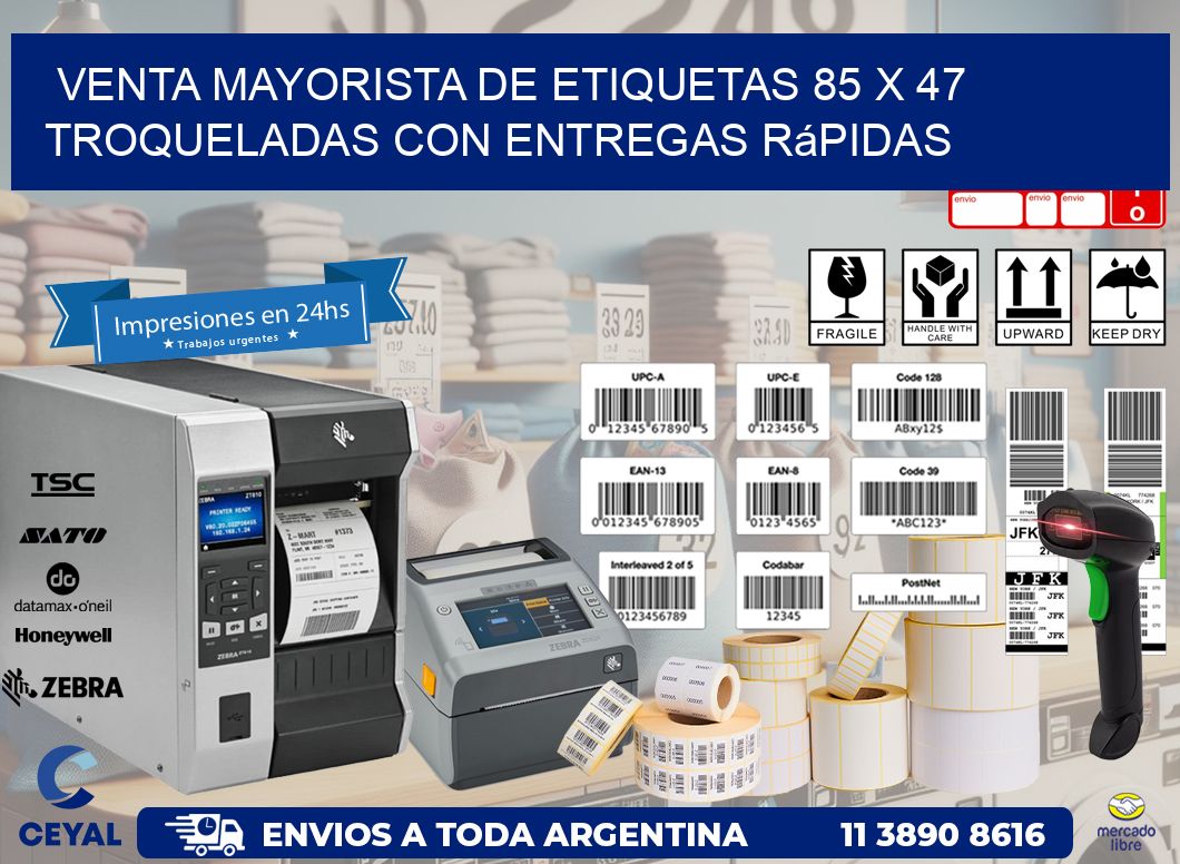 Venta mayorista de etiquetas 85 x 47 troqueladas con entregas rápidas