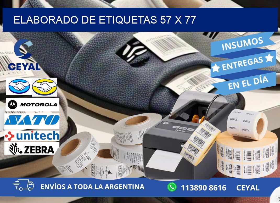elaborado de etiquetas 57 x 77