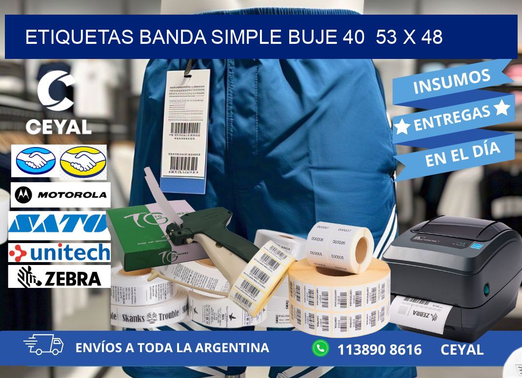 etiquetas banda simple buje 40  53 x 48