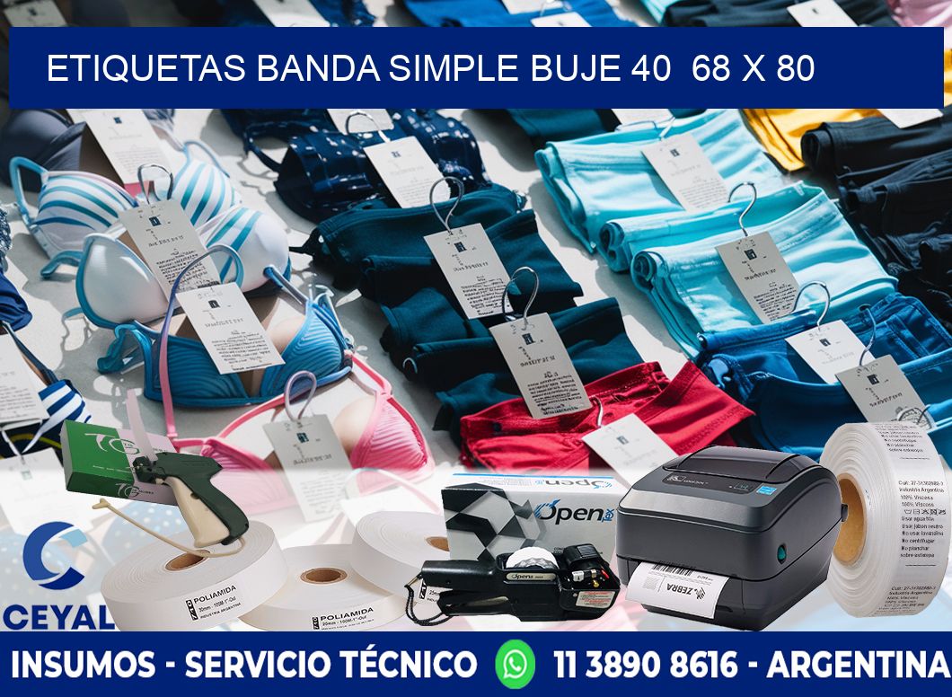 etiquetas banda simple buje 40  68 x 80