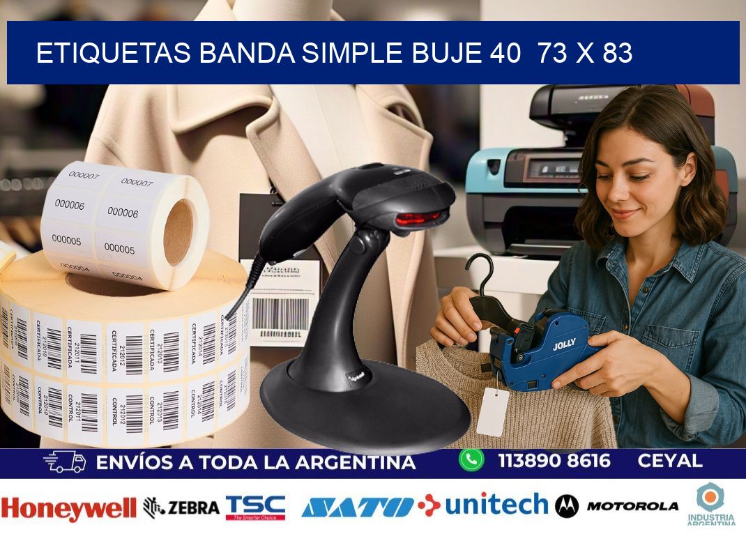 etiquetas banda simple buje 40  73 x 83