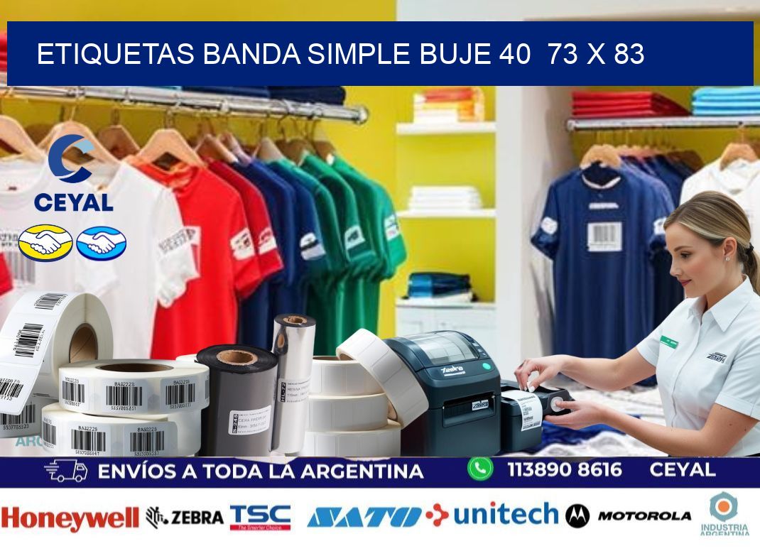 etiquetas banda simple buje 40  73 x 83