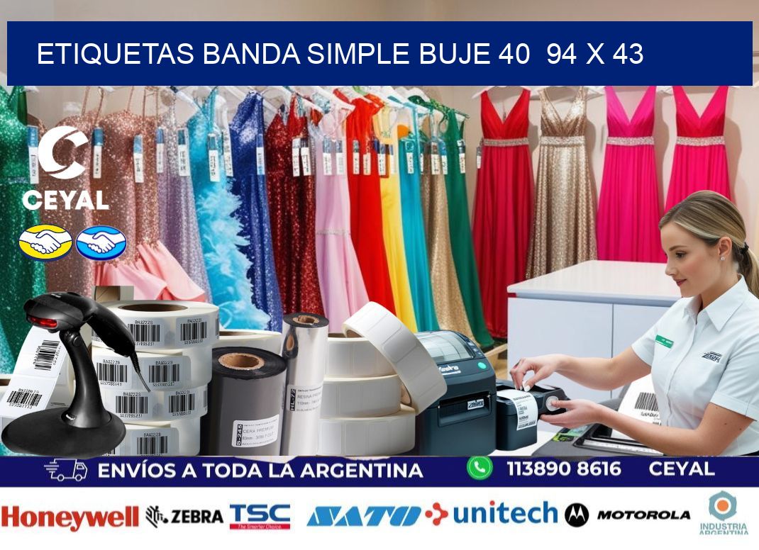 etiquetas banda simple buje 40  94 x 43