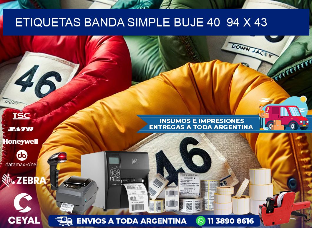etiquetas banda simple buje 40  94 x 43