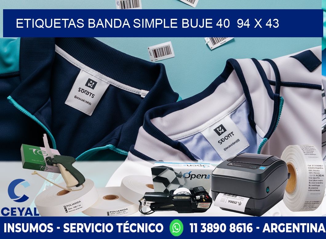etiquetas banda simple buje 40  94 x 43